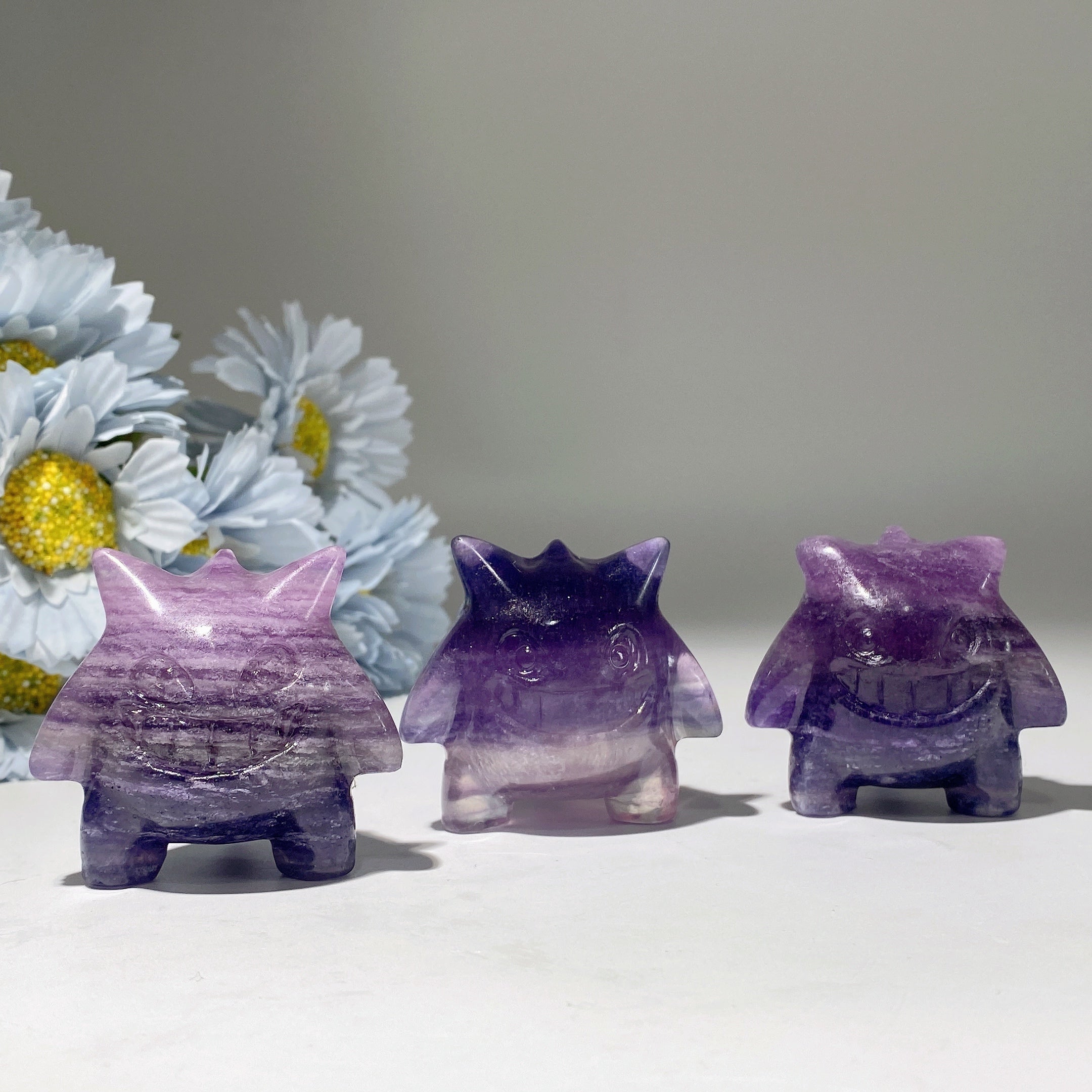 2.0-inch Fluorite Gengar Crystal Figurine for Healing