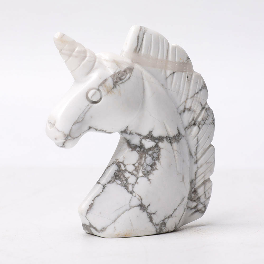 2.0 inch Howlite Unicorn Crystal Carving Figurine