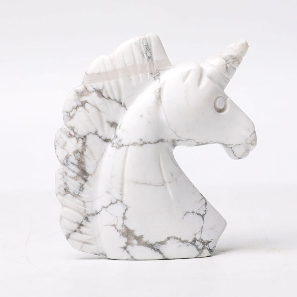 2.0 inch Howlite Unicorn Crystal Carving Figurine