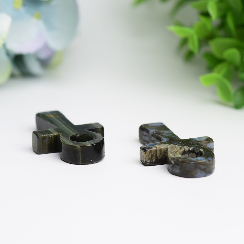 2.0 Inch Life Key Crystal Figurine with Healing Energy - Blue Que Sera