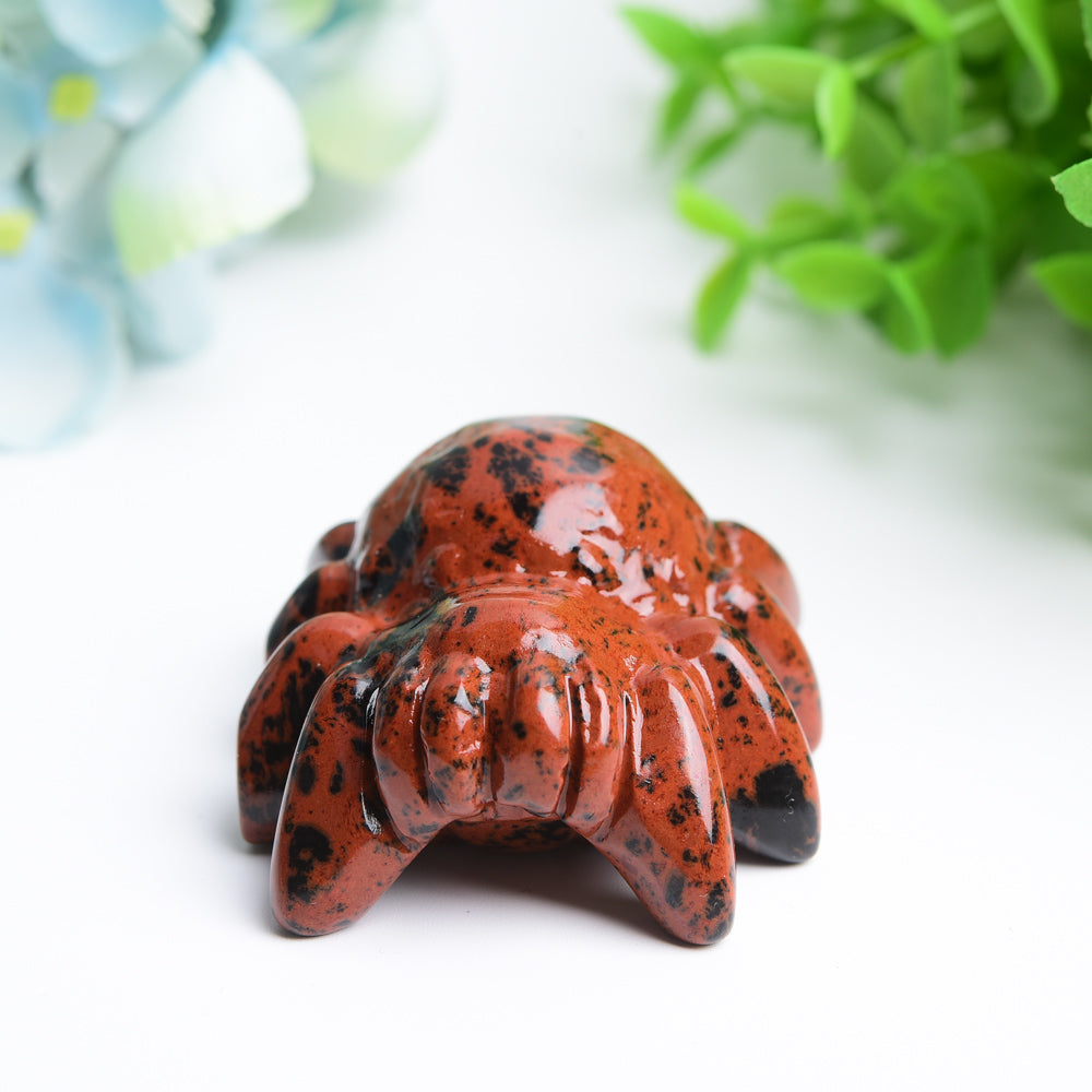 2.0 inch Mahogany Jasper Spider Crystal Carving