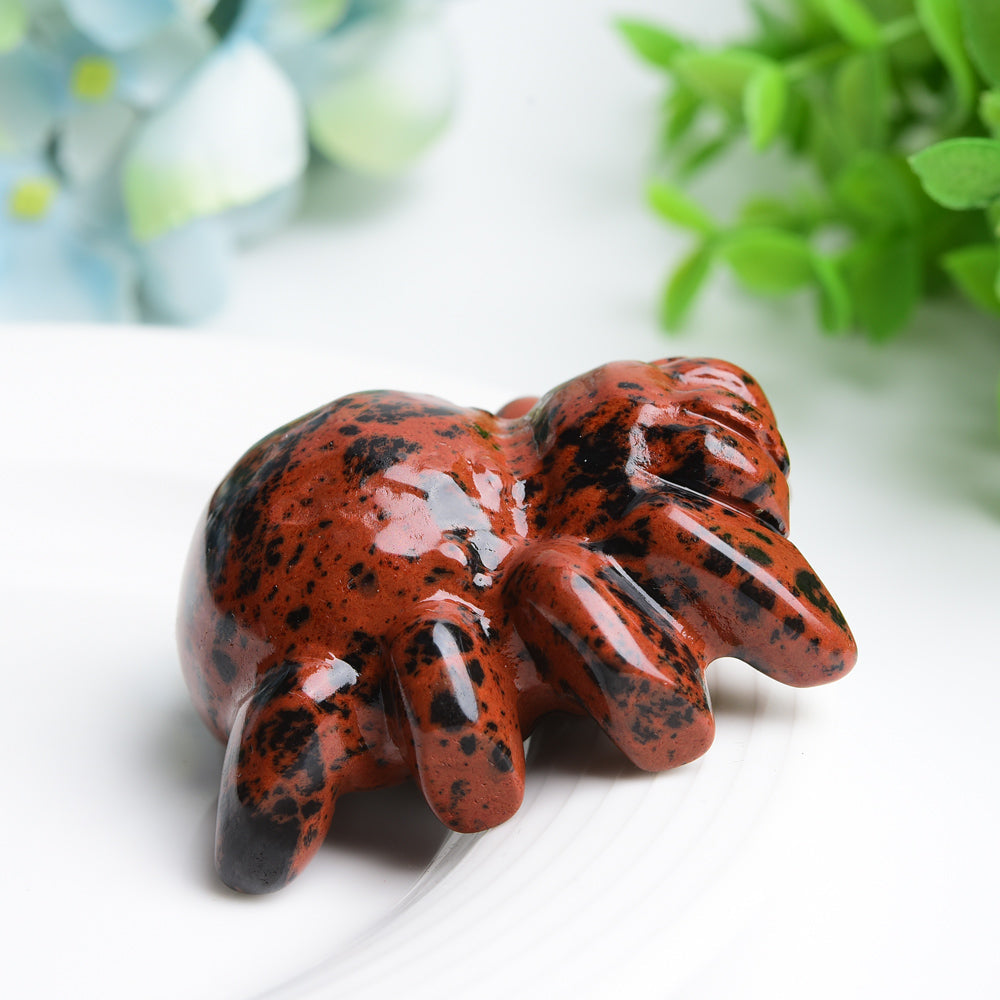 2.0 inch Mahogany Jasper Spider Crystal Carving
