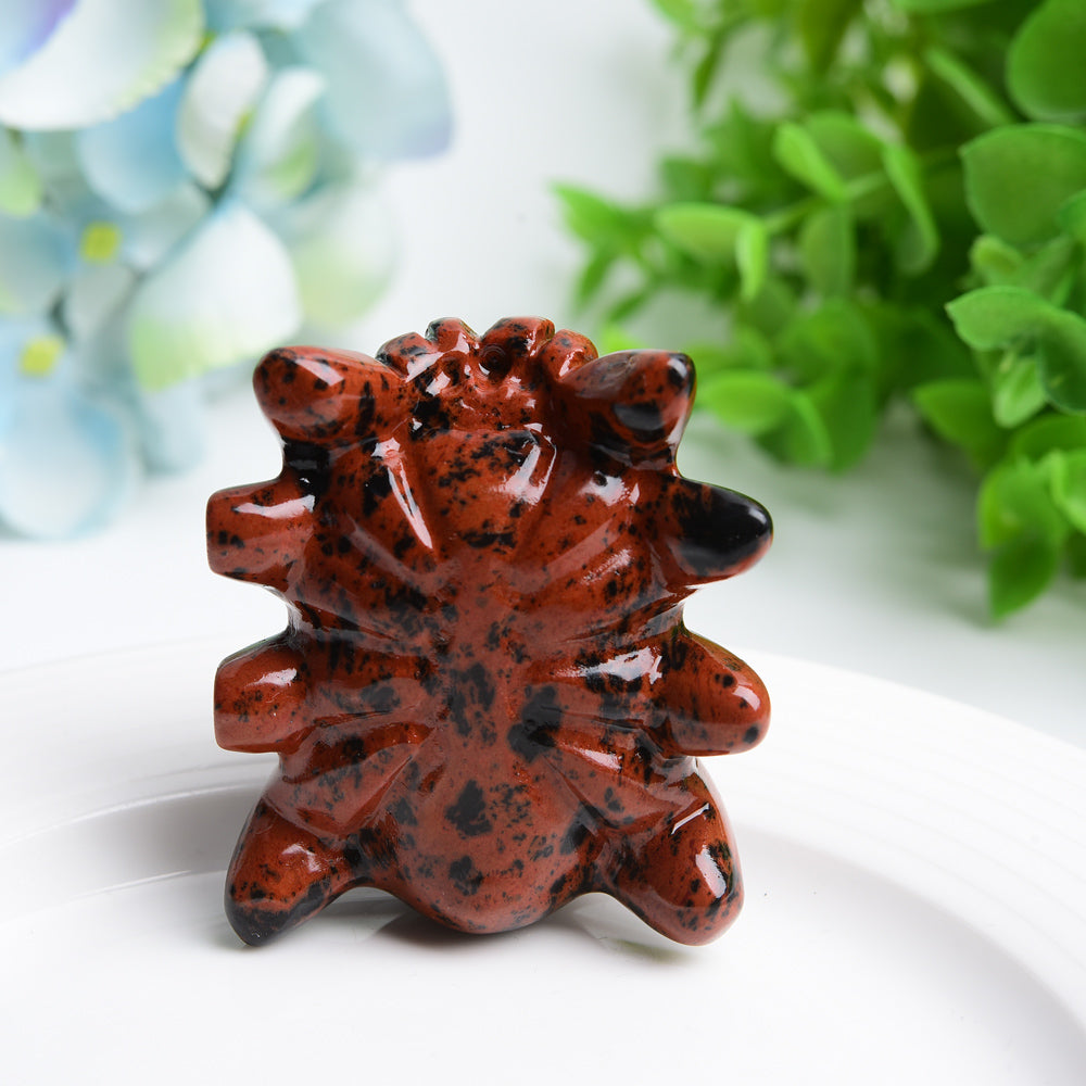 2.0 inch Mahogany Jasper Spider Crystal Carving
