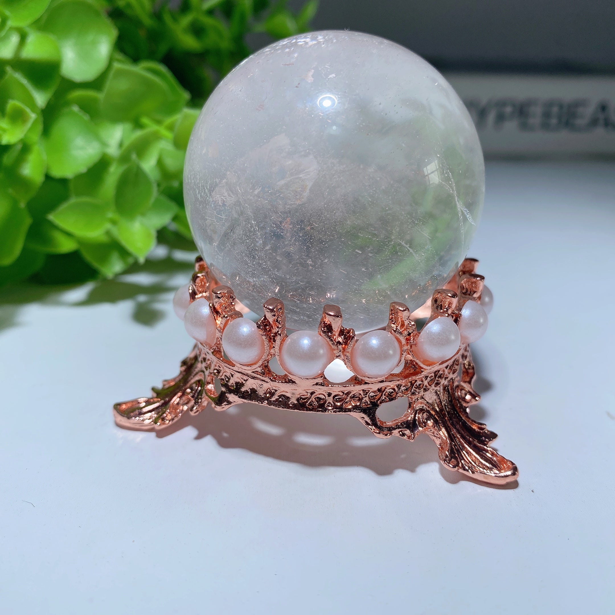 2.0 inch Metal Sphere Stand with Pearls for Crystal Display