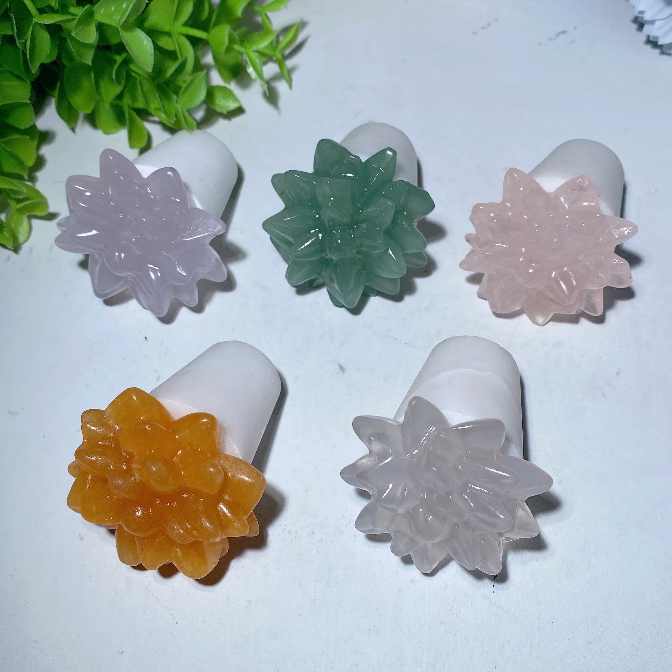 2.0 inch Mixed Crystal Bonsai on White Jade Base