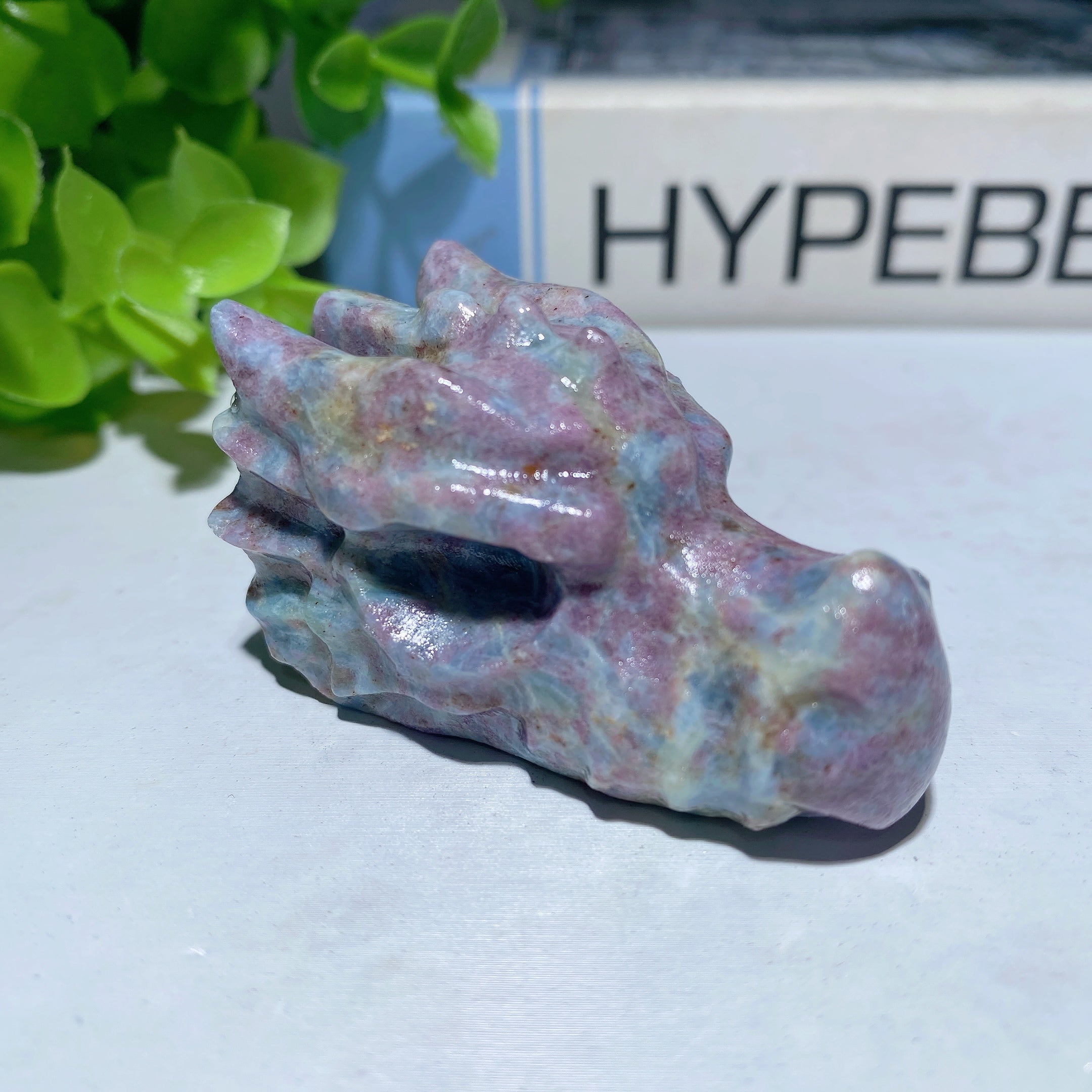 2.0 inch Mixed Crystal Dragon Head Carving Figurine