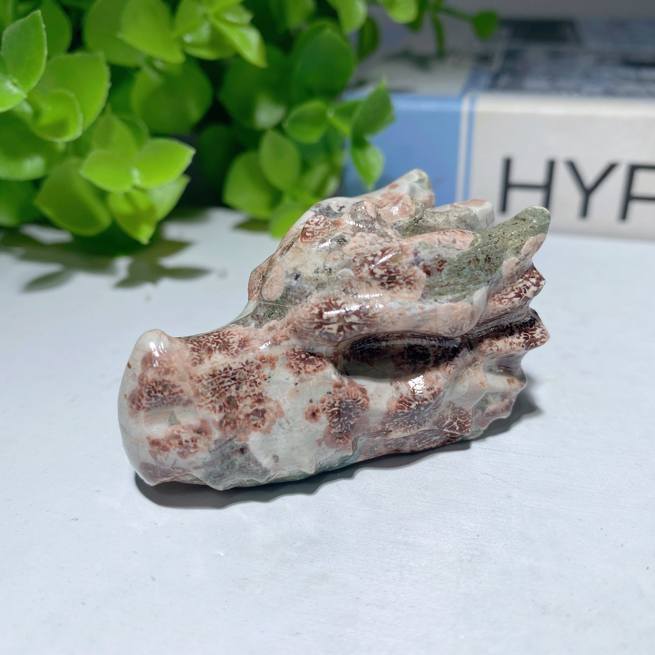 2.0 inch Mixed Crystal Dragon Head Carving Figurine