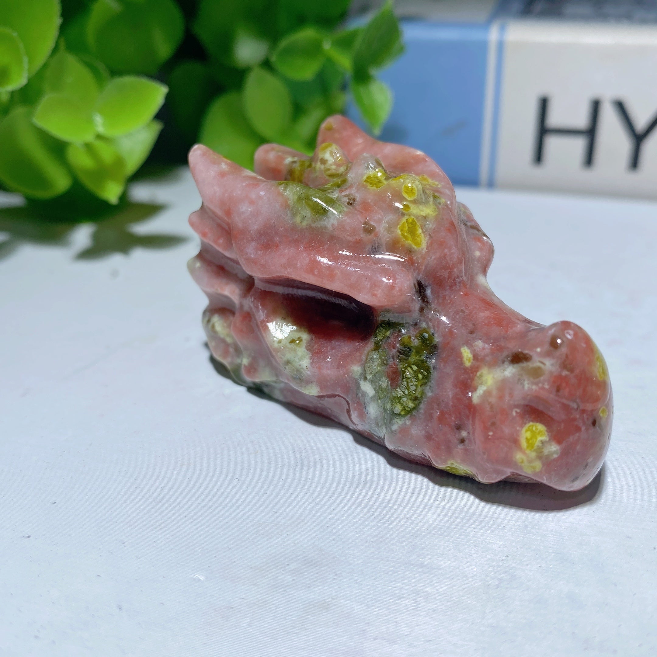 2.0 inch Mixed Crystal Dragon Head Carving Figurine