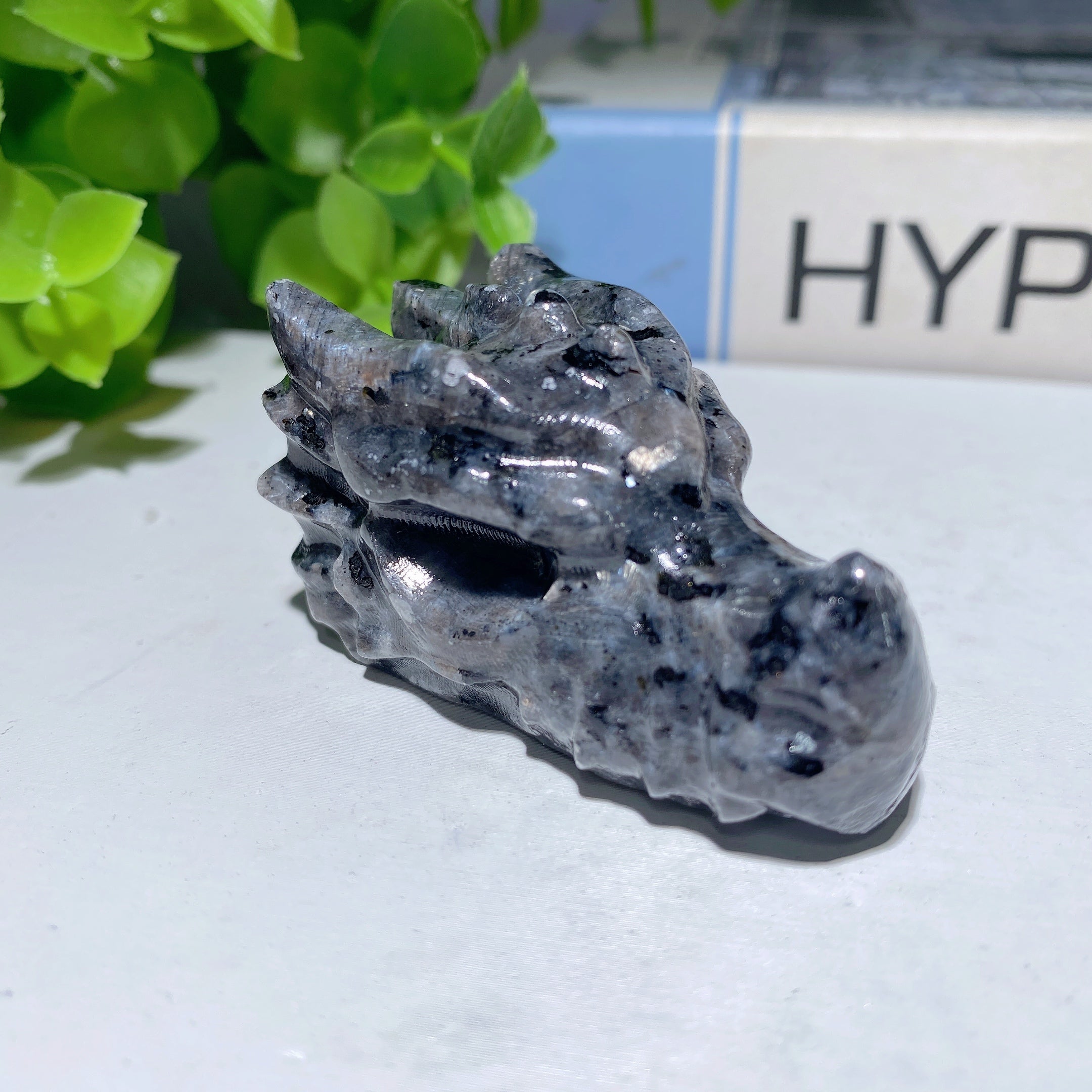 2.0 inch Mixed Crystal Dragon Head Carving Figurine