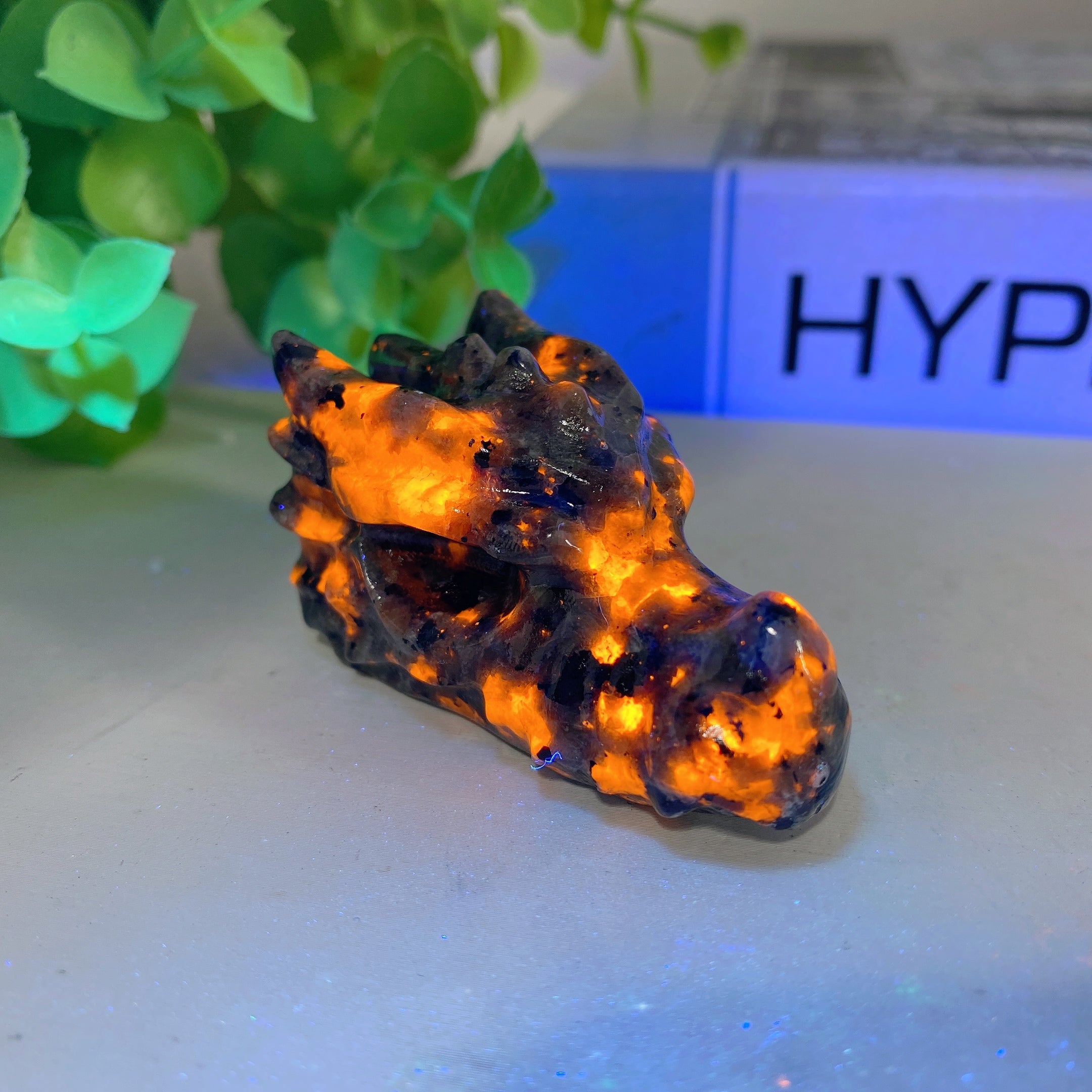 2.0 inch Mixed Crystal Dragon Head Carving Figurine