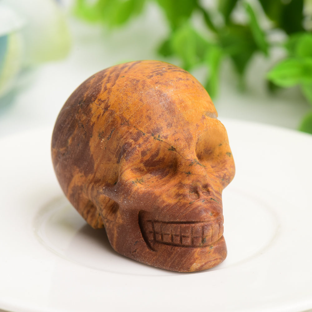 2.0-Inch Mixed Crystal Skull Carving for Spiritual Healing
