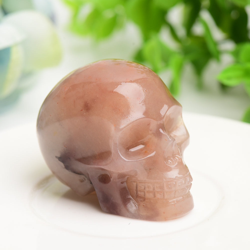 2.0-Inch Mixed Crystal Skull Carving for Spiritual Healing