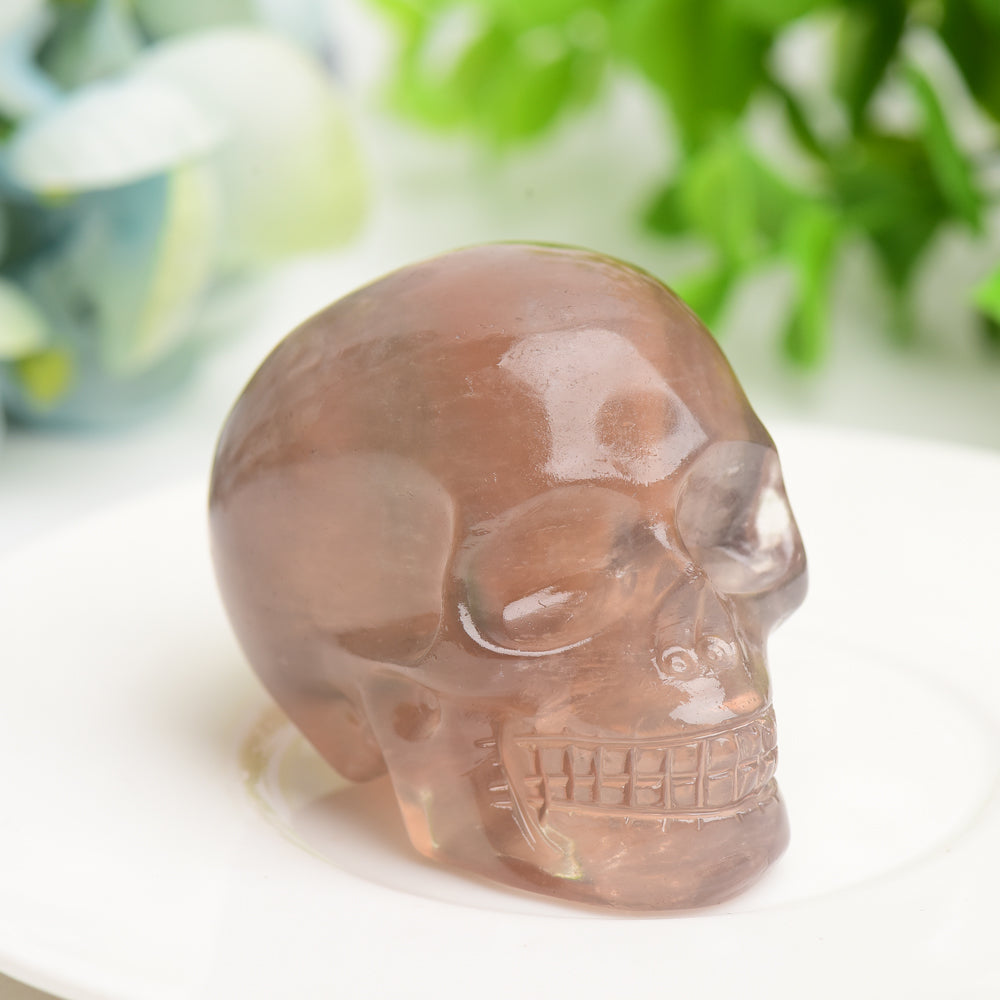 2.0-Inch Mixed Crystal Skull Carving for Spiritual Healing