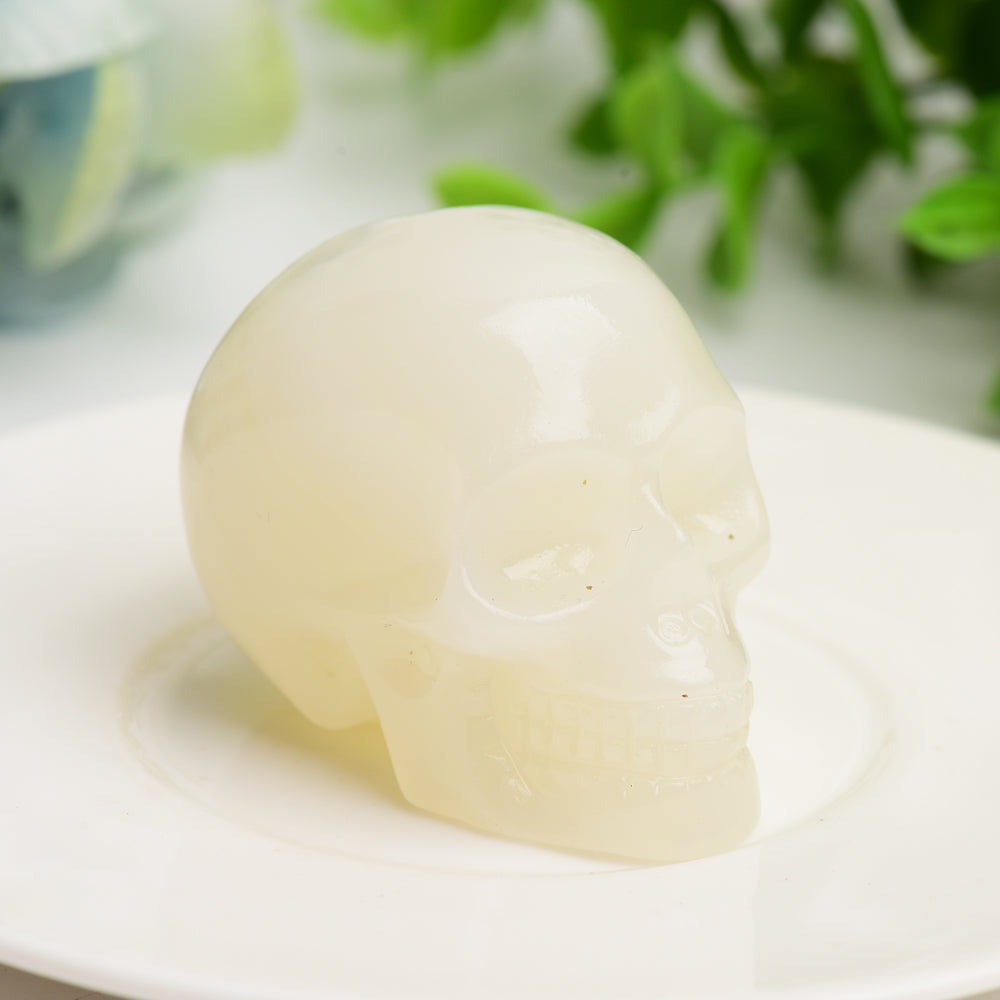 2.0-Inch Mixed Crystal Skull Carving for Spiritual Healing