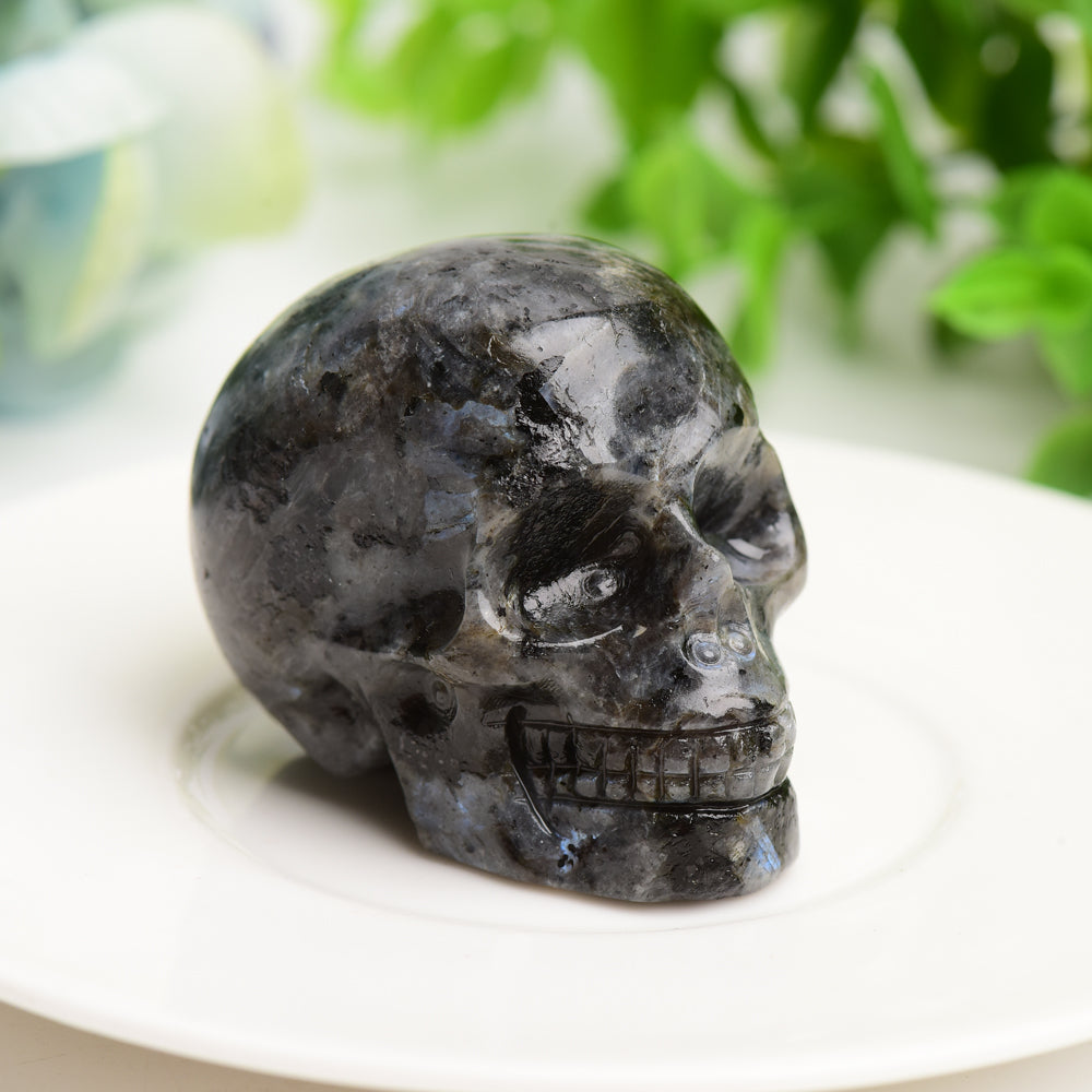 2.0-Inch Mixed Crystal Skull Carving for Spiritual Healing