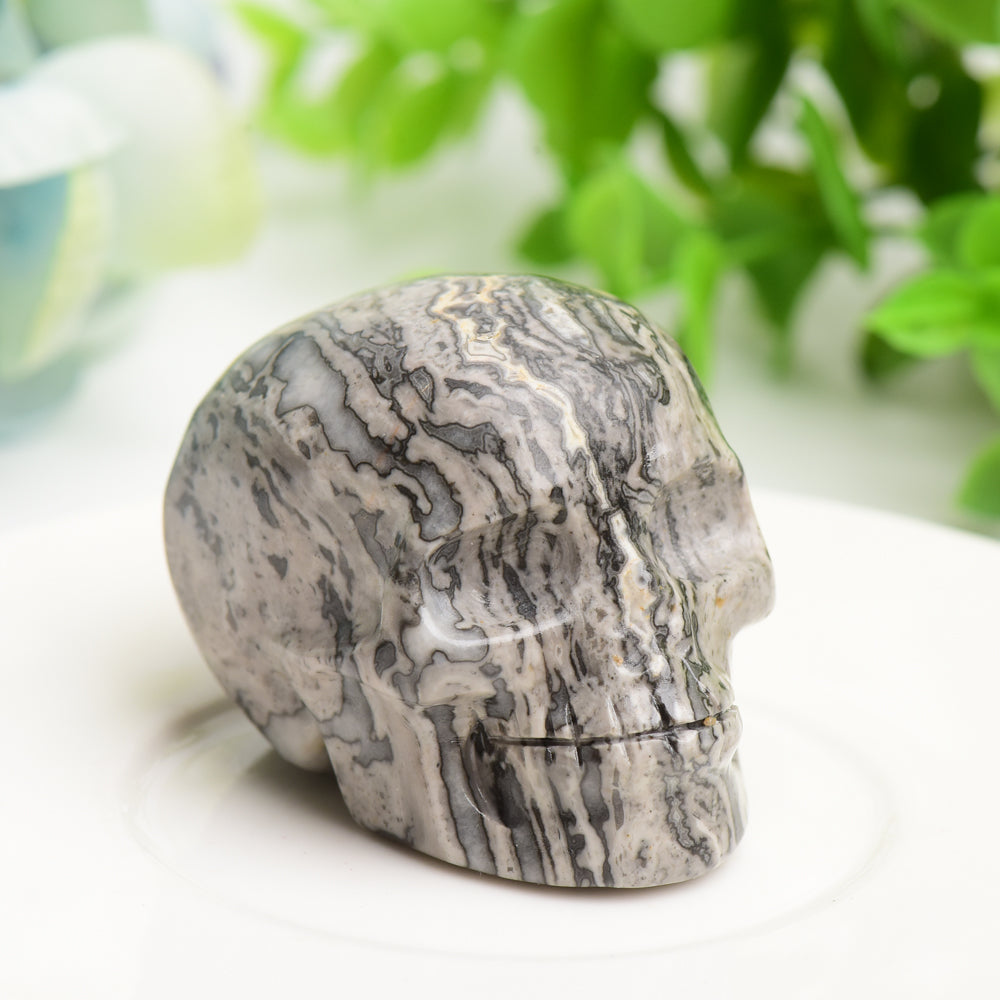 2.0-Inch Mixed Crystal Skull Carving for Spiritual Healing