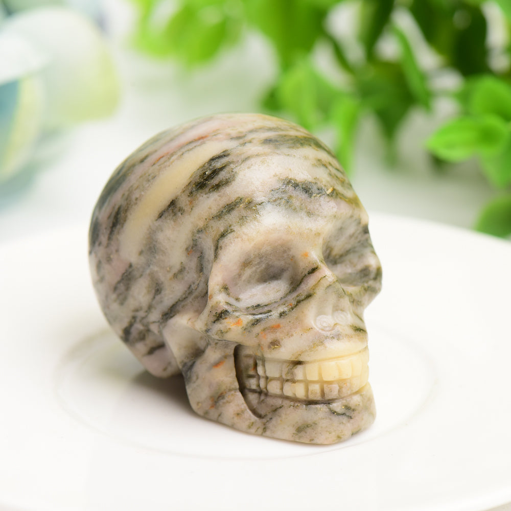 2.0-Inch Mixed Crystal Skull Carving for Spiritual Healing