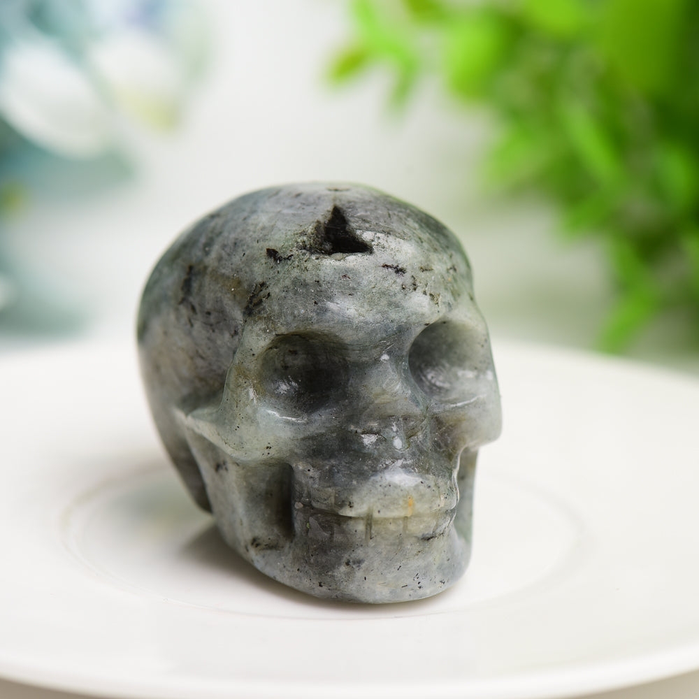 2.0-Inch Mixed Crystal Skull Carvings for Meditation & Healing