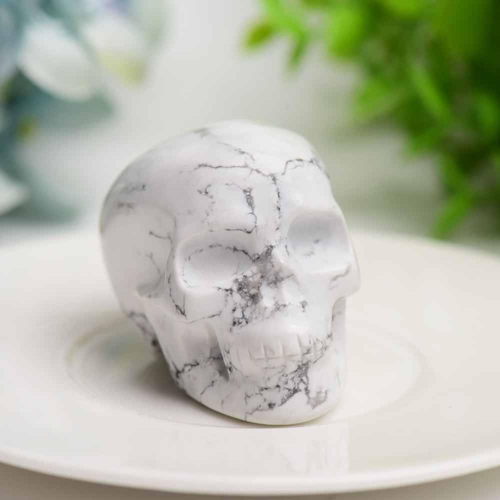 2.0-Inch Mixed Crystal Skull Carvings for Meditation & Healing