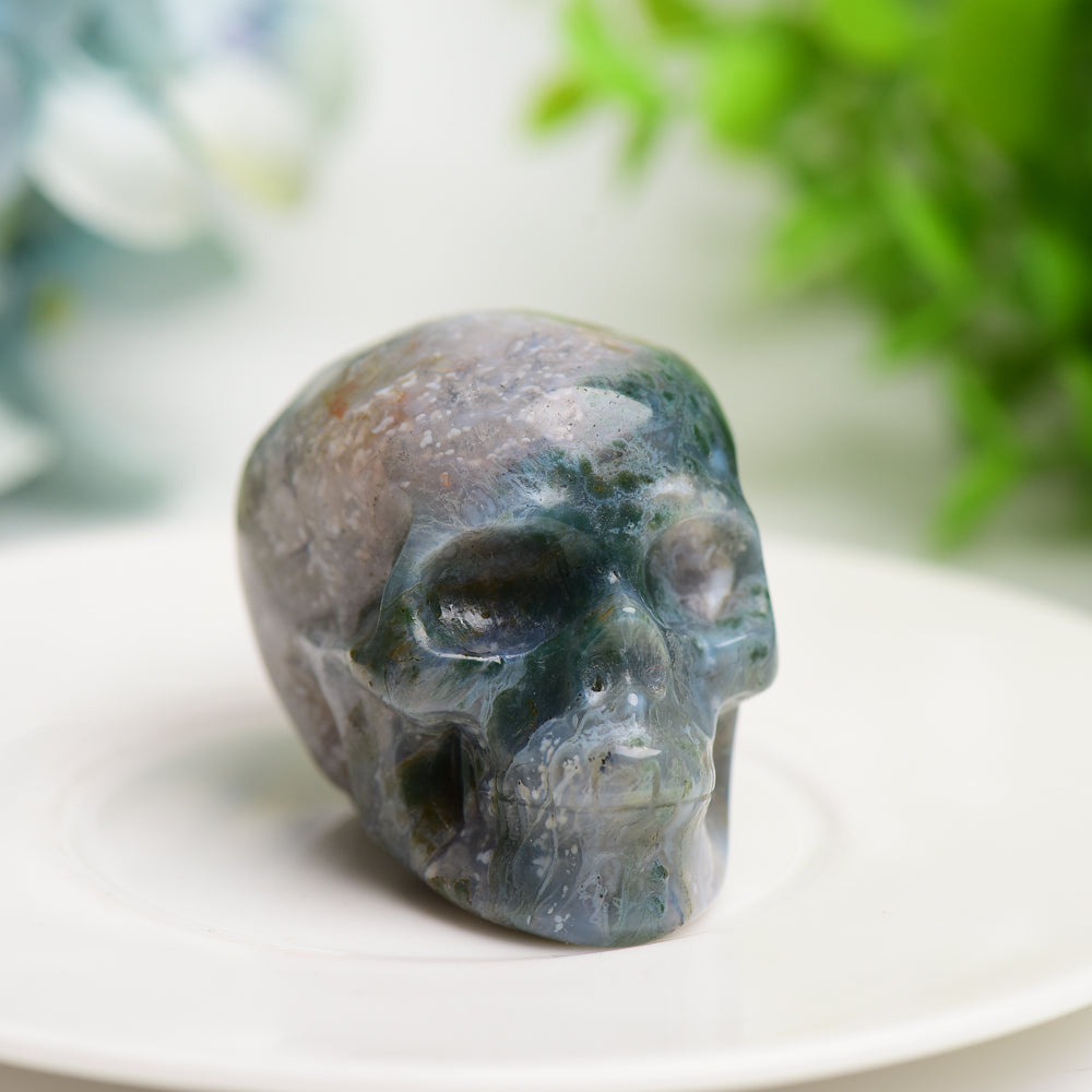 2.0-Inch Mixed Crystal Skull Carvings for Meditation & Healing