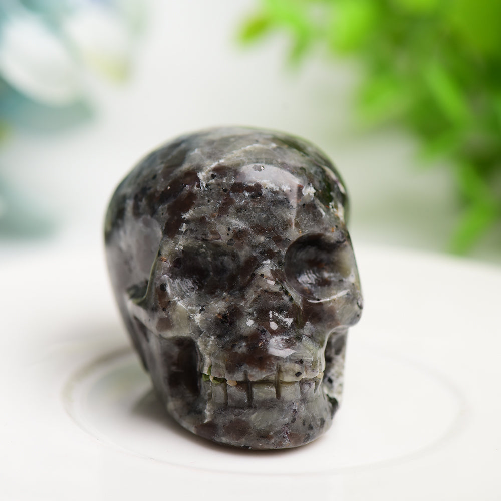 2.0-Inch Mixed Crystal Skull Carvings for Meditation & Healing