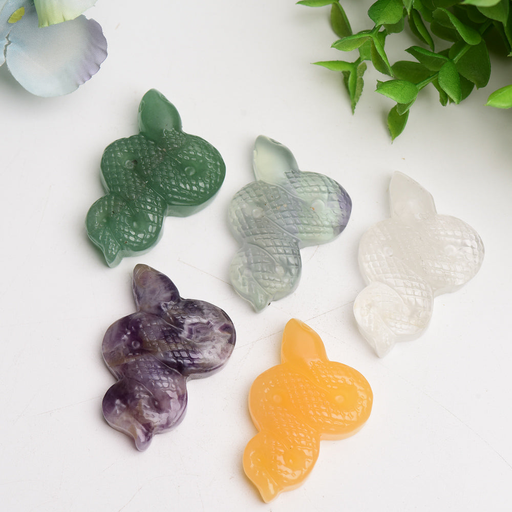 2.0 inch Mixed Crystal Snake Carving for Spiritual Healing