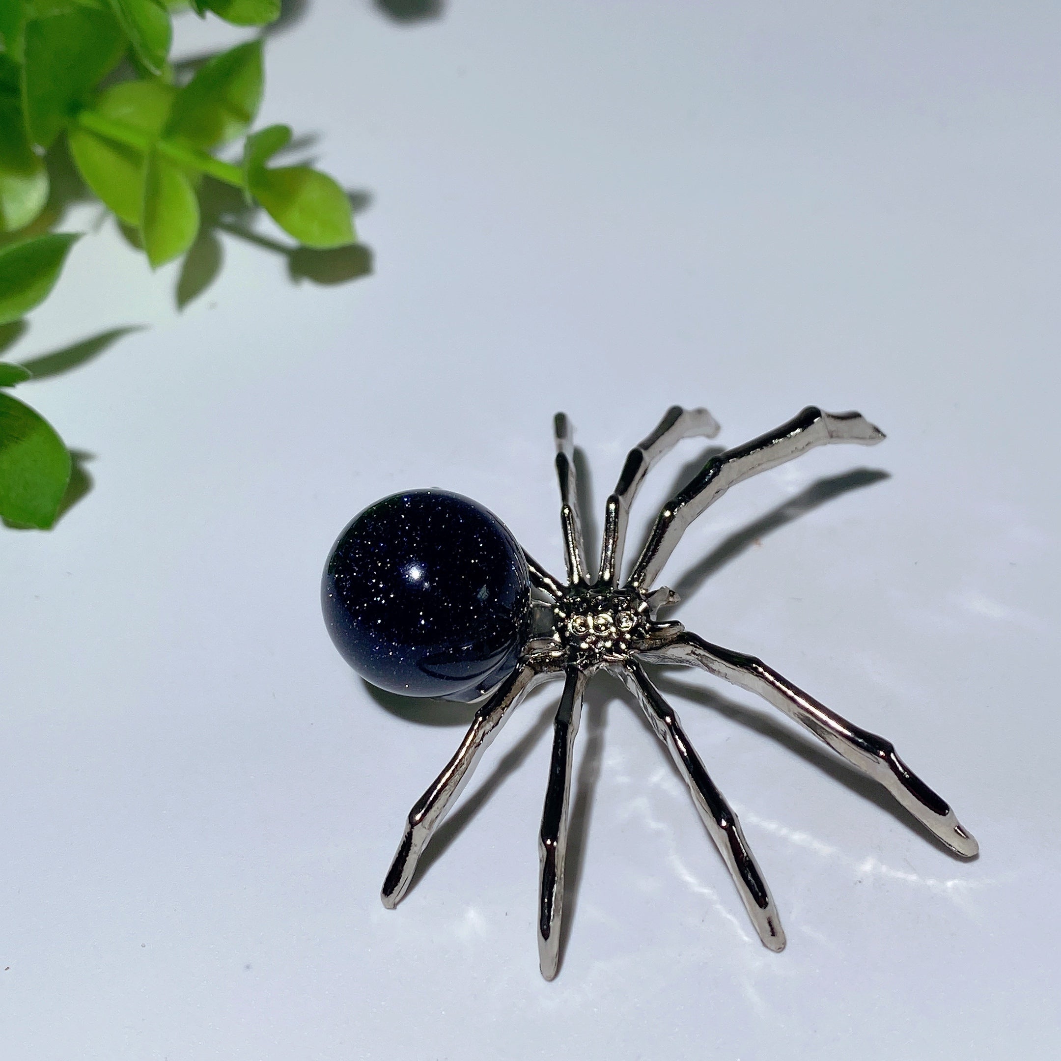 2.0 Inch Mixed Crystal Spider Figurine with Polished Gem Body