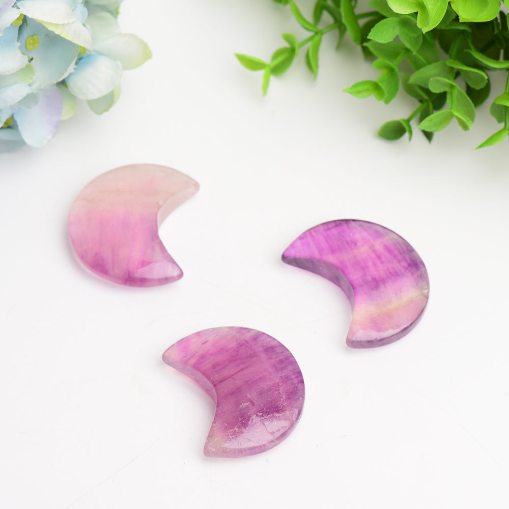 2.0 Inch Purple Fluorite Moon Crystal Figurine