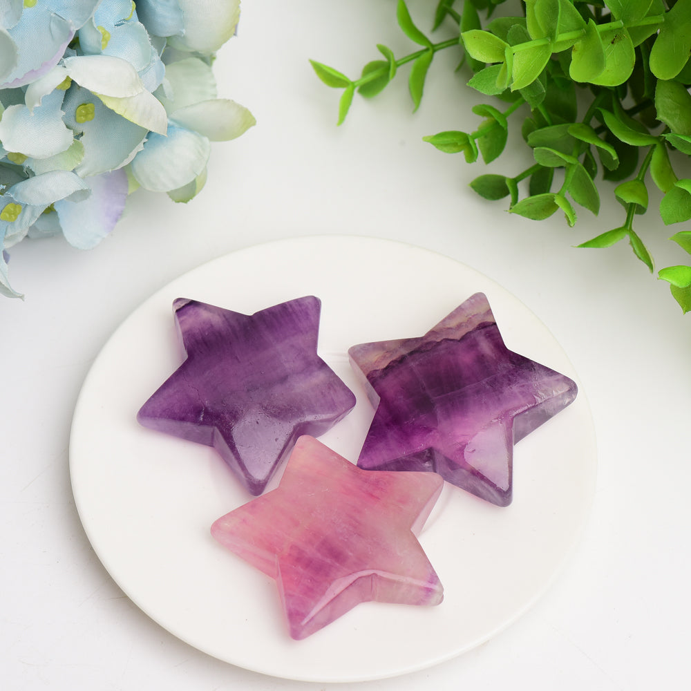 2.0 Inch Purple Fluorite Star Crystal Carving