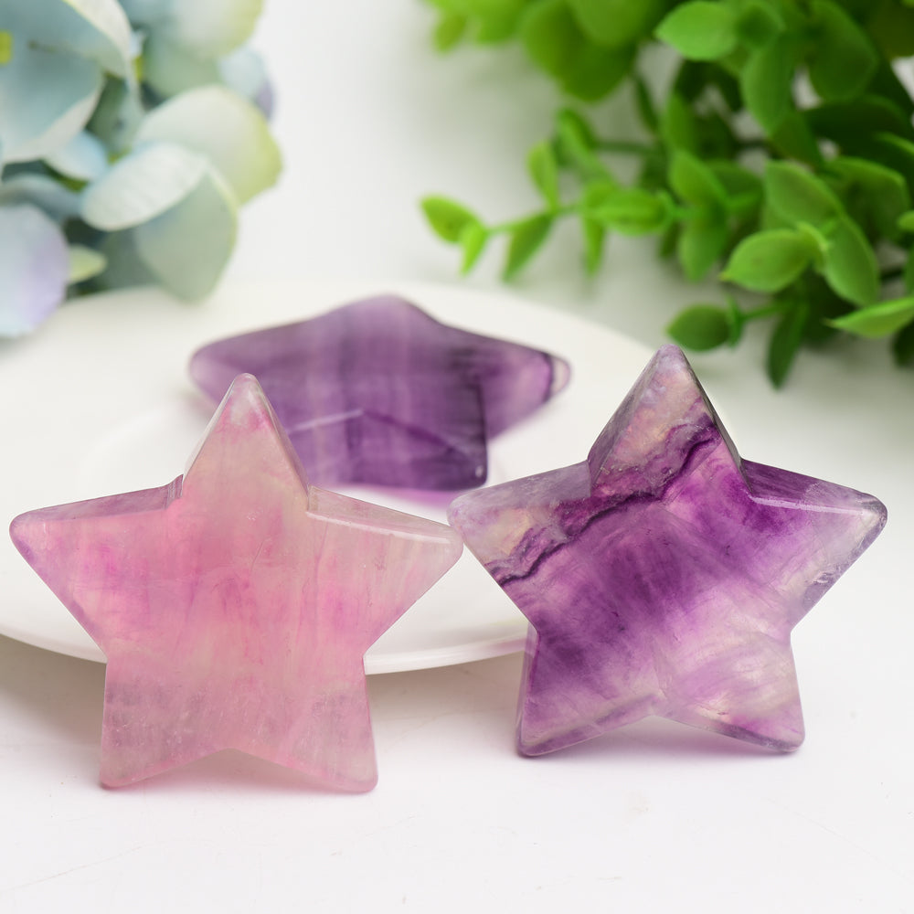 2.0 Inch Purple Fluorite Star Crystal Carving