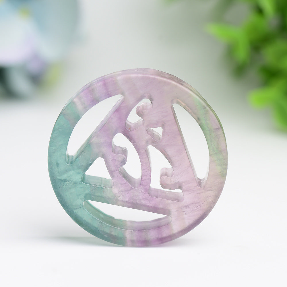 2.0-inch Rainbow Fluorite Eye Crystal Healing Shape
