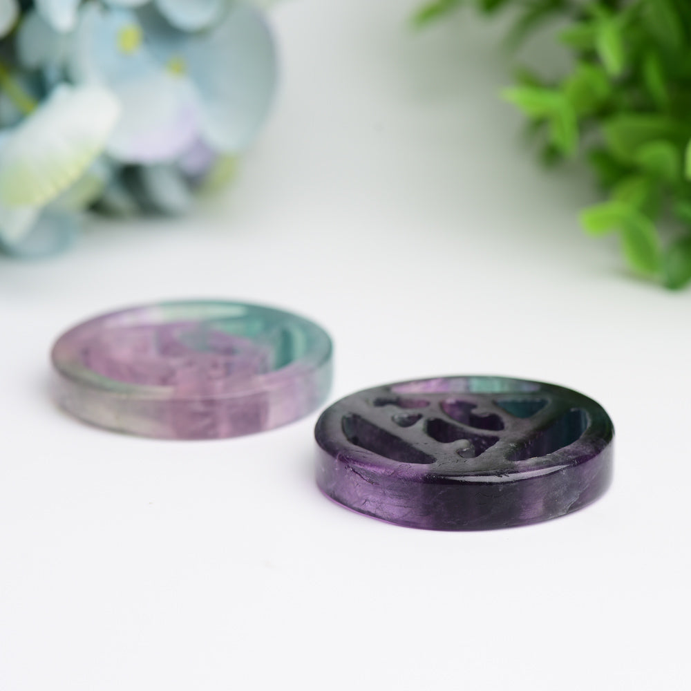 2.0-inch Rainbow Fluorite Eye Crystal Healing Shape