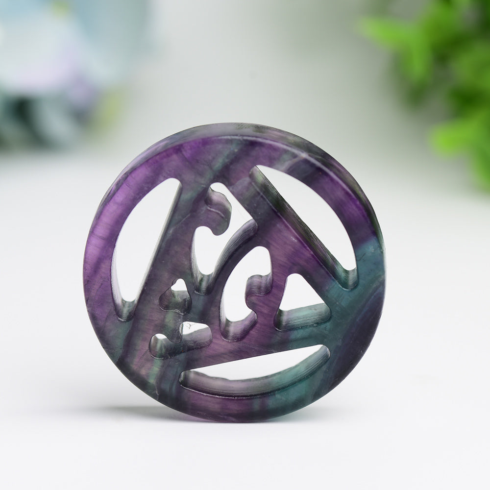 2.0-inch Rainbow Fluorite Eye Crystal Healing Shape