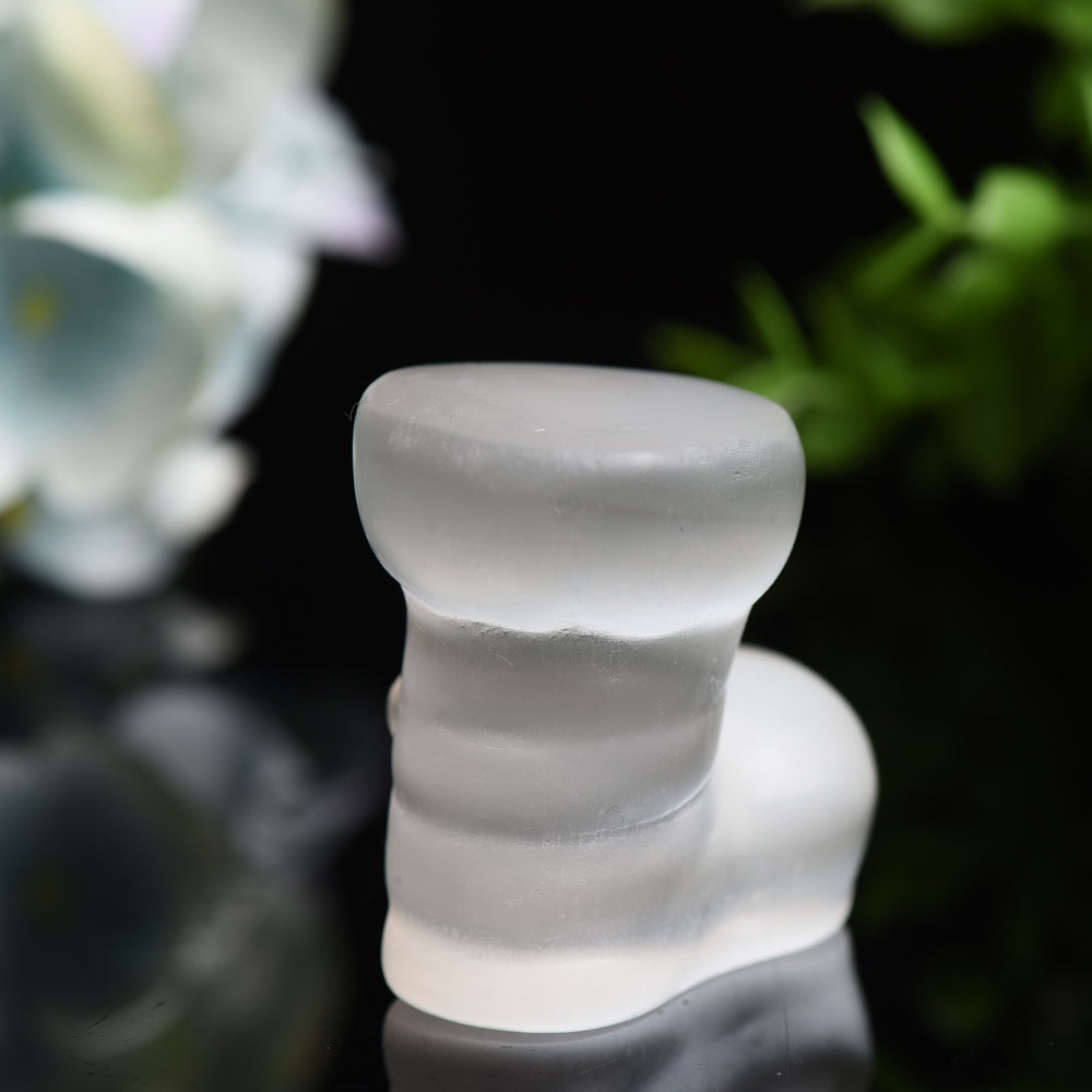 2.0 inch Selenite Crystal Boot Carving Figurine