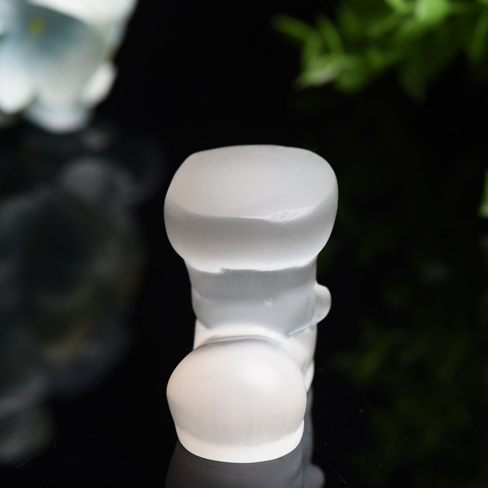 2.0 inch Selenite Crystal Boot Carving Figurine