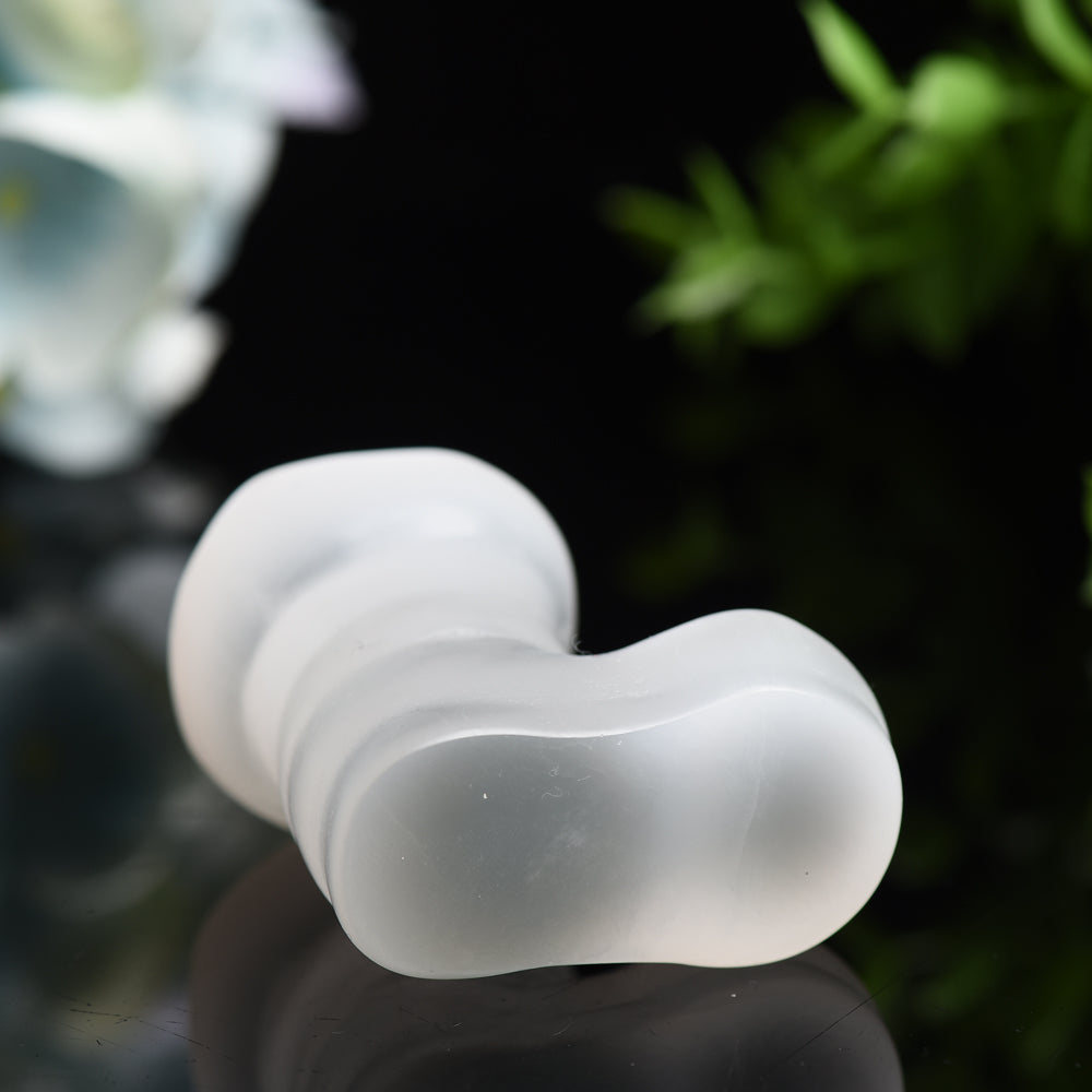 2.0 inch Selenite Crystal Boot Carving Figurine