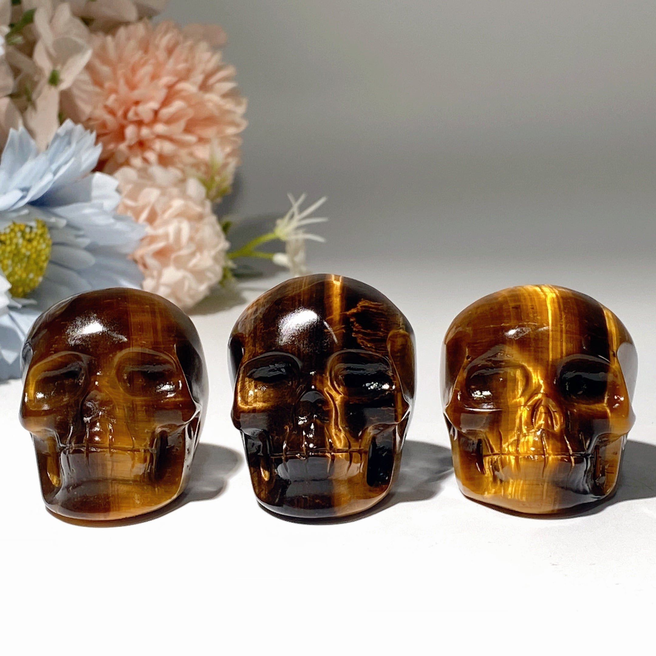 2.0 inch Yellow Tiger Eye Crystal Skull for Healing