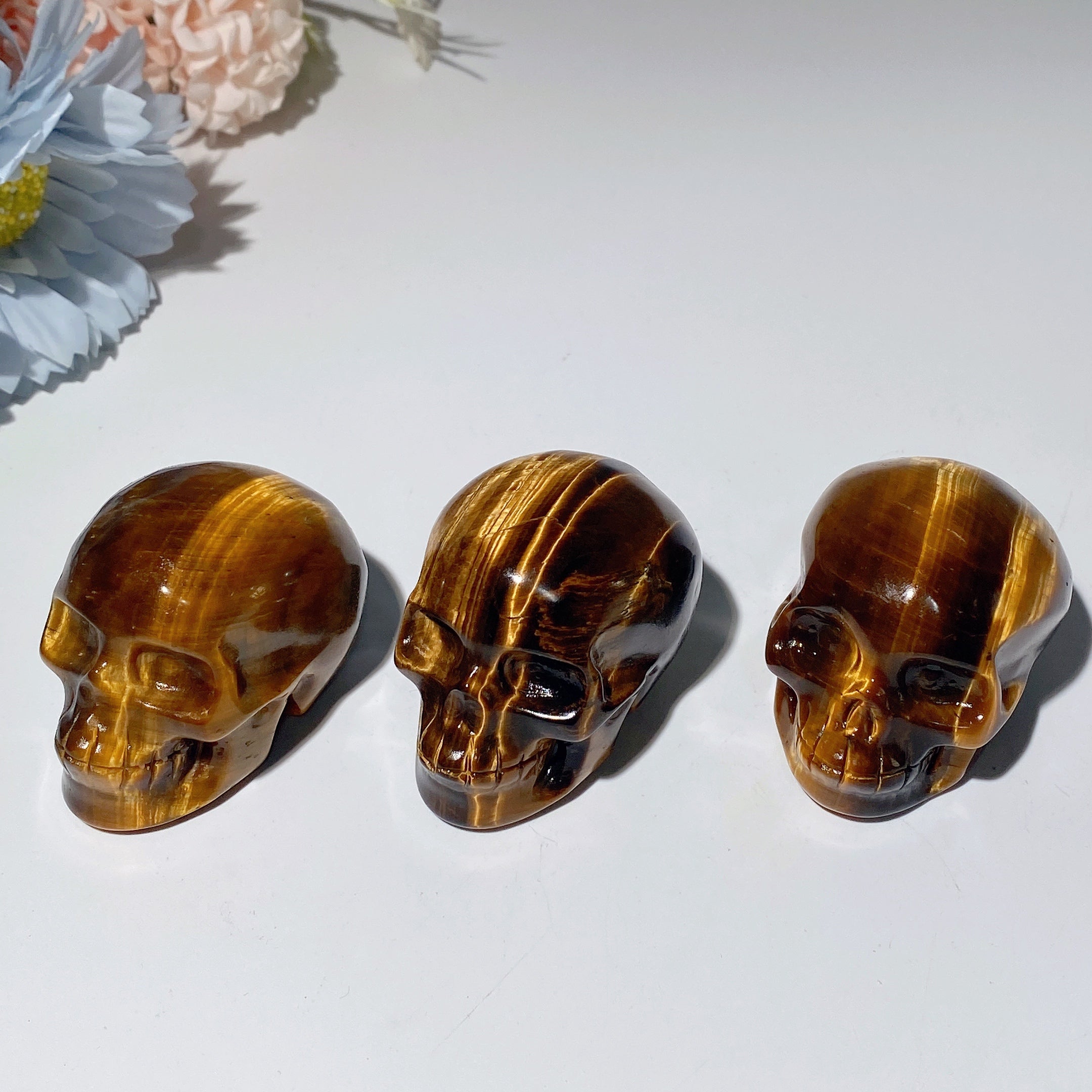 2.0 inch Yellow Tiger Eye Crystal Skull for Healing