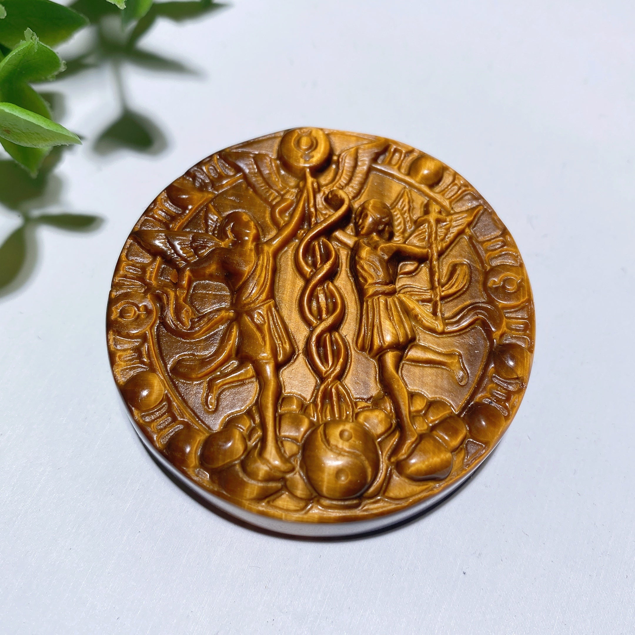 2.0 inch Yellow Tiger's Eye Zodiac Slab Crystal Healing