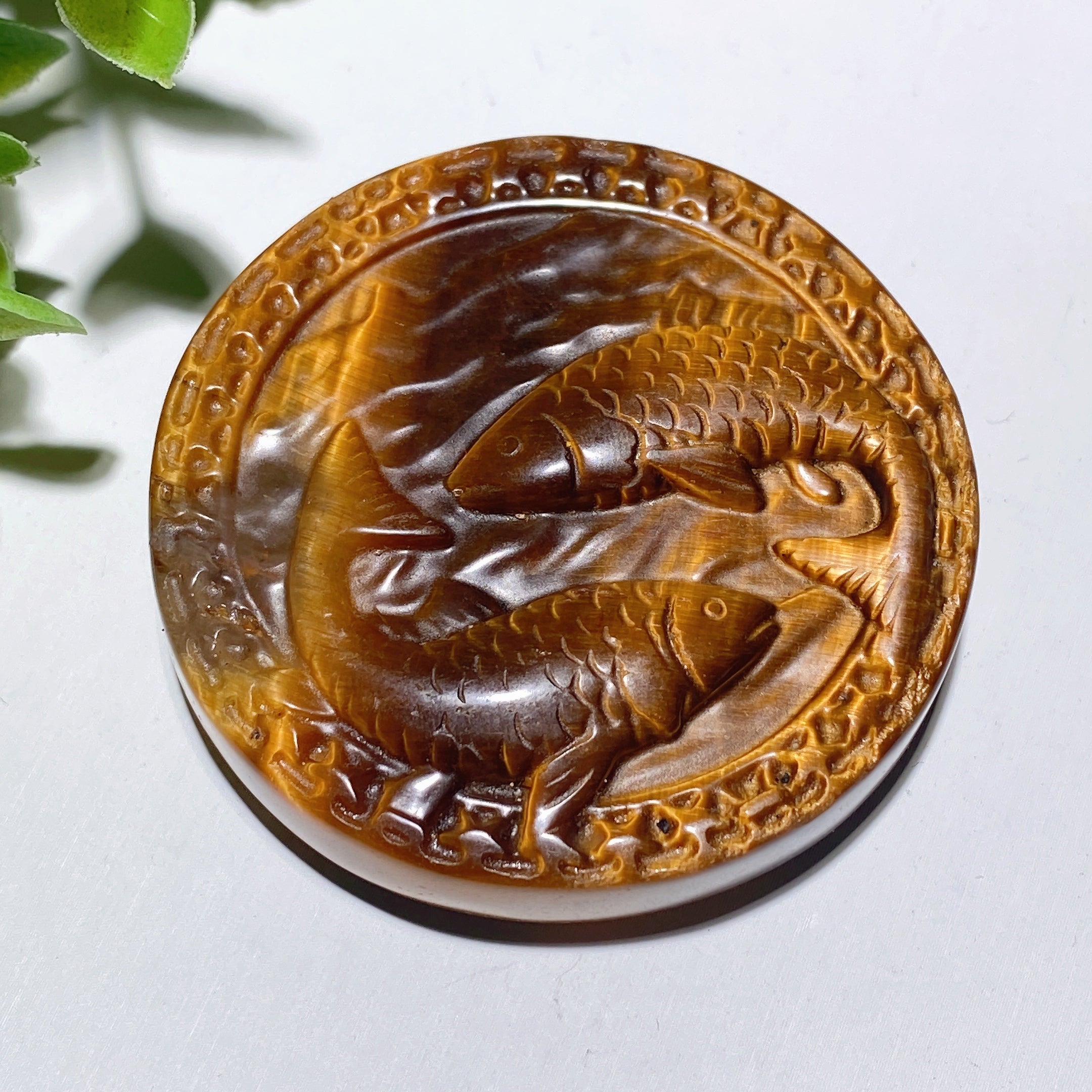 2.0 inch Yellow Tiger's Eye Zodiac Slab Crystal Healing