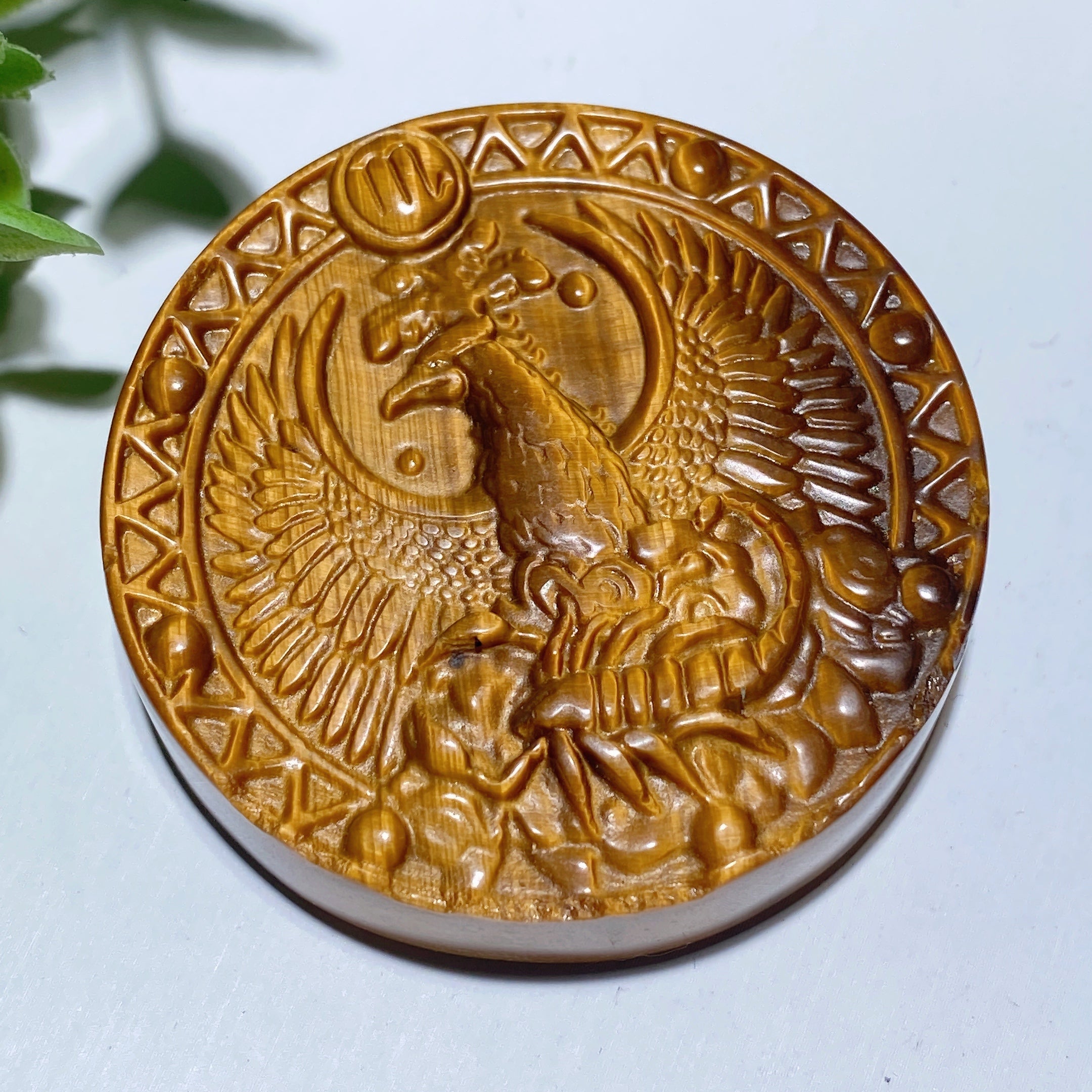 2.0 inch Yellow Tiger's Eye Zodiac Slab Crystal Healing