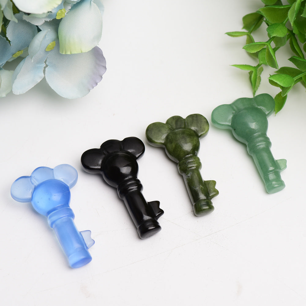 2.0" Mixed Crystal Carving Key Figurines for Healing