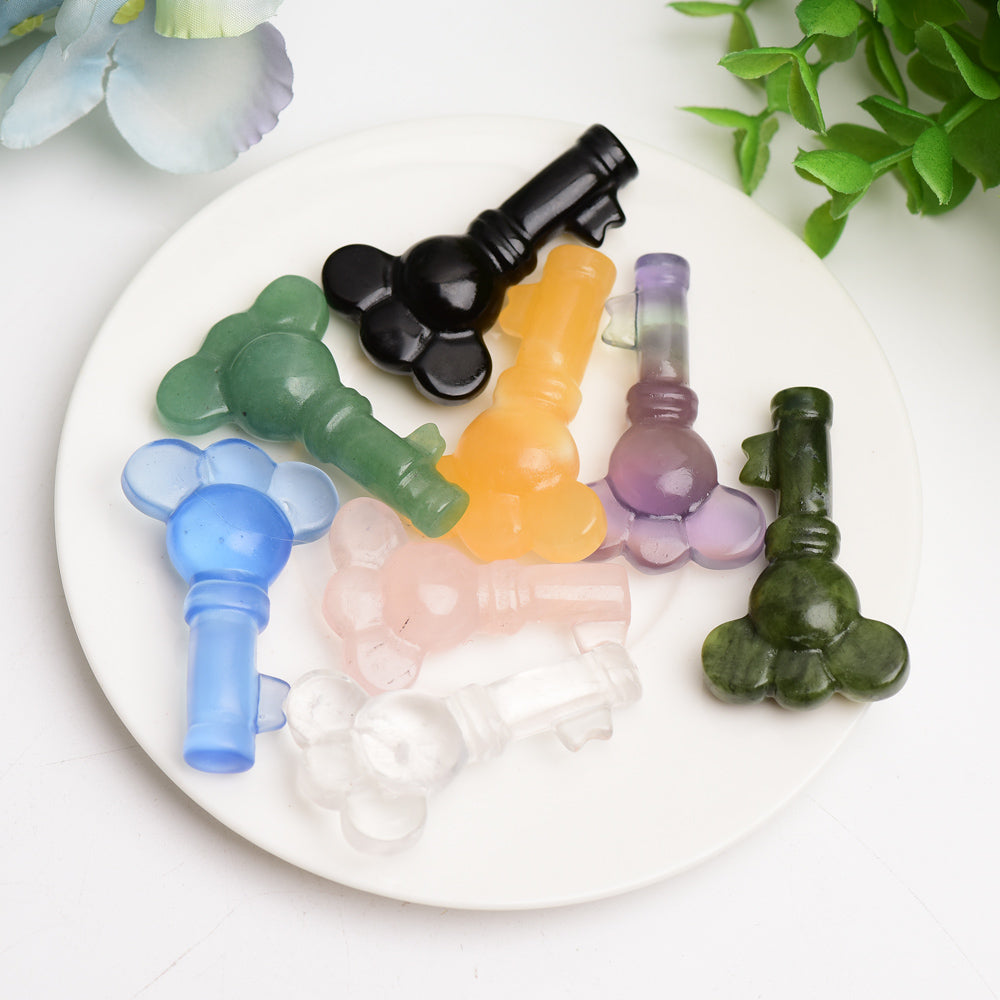 2.0" Mixed Crystal Carving Key Figurines for Healing