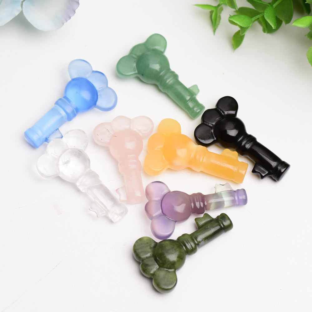 2.0" Mixed Crystal Carving Key Figurines for Healing