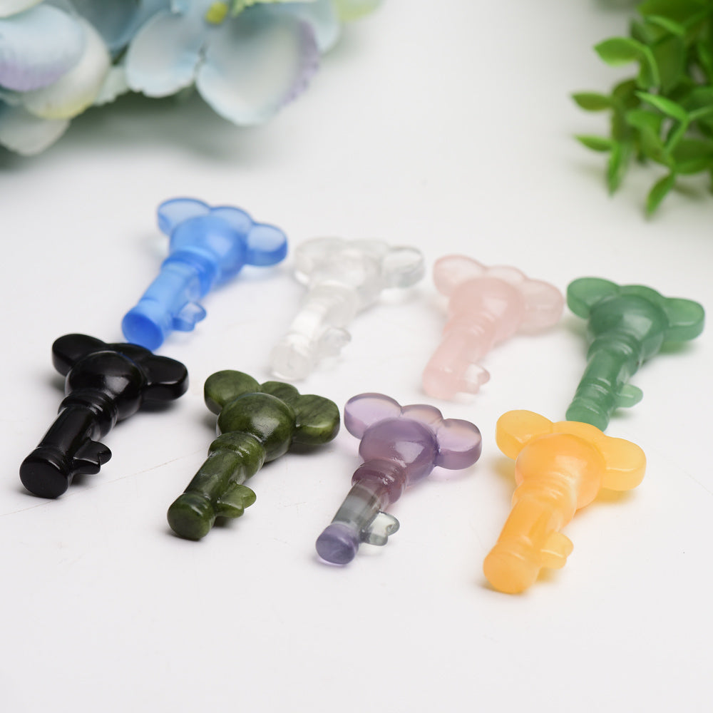 2.0" Mixed Crystal Carving Key Figurines for Healing