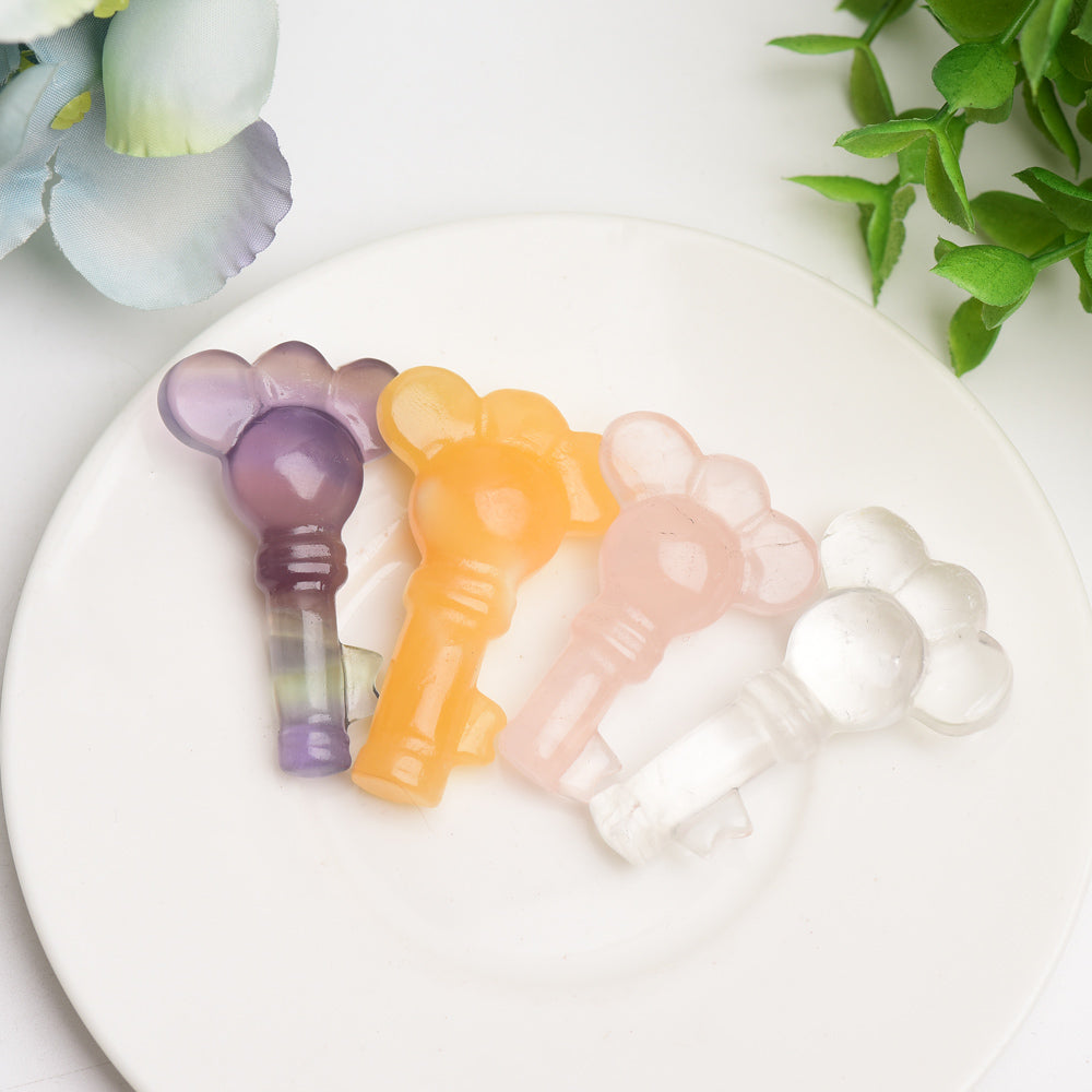 2.0" Mixed Crystal Carving Key Figurines for Healing