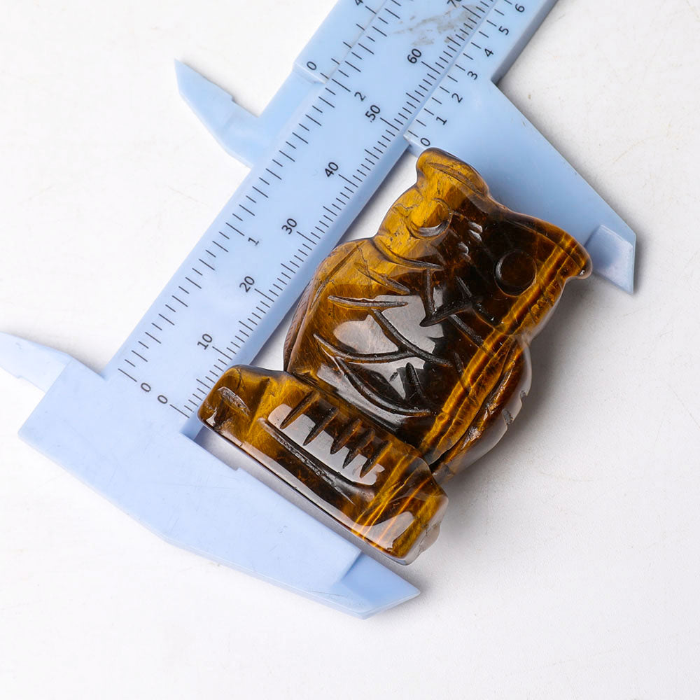 2.0" Tiger Eye Crystal Owl Figurine for Wisdom