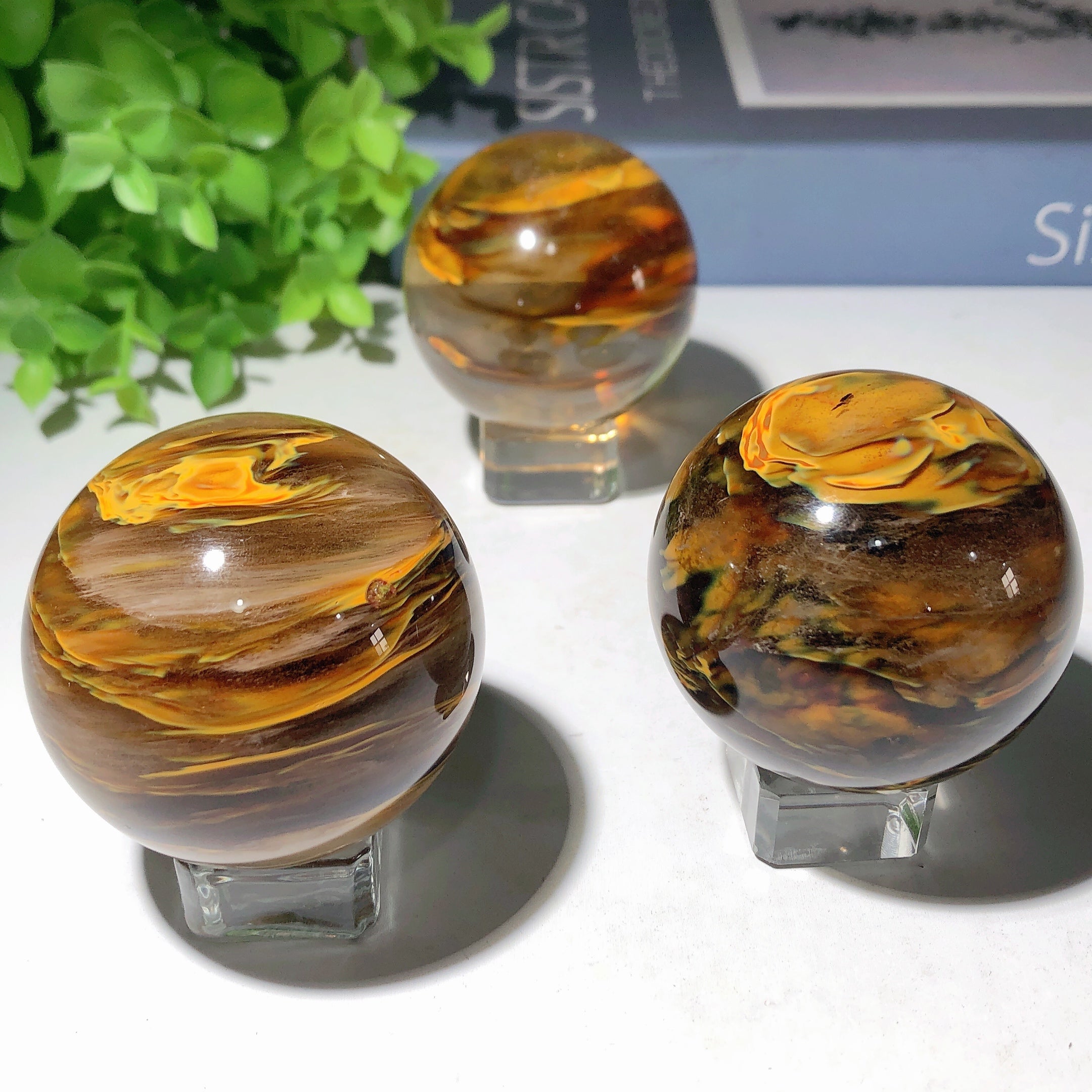 2.05-inch Yellow Tiger Eye Crystal Sphere for Healing