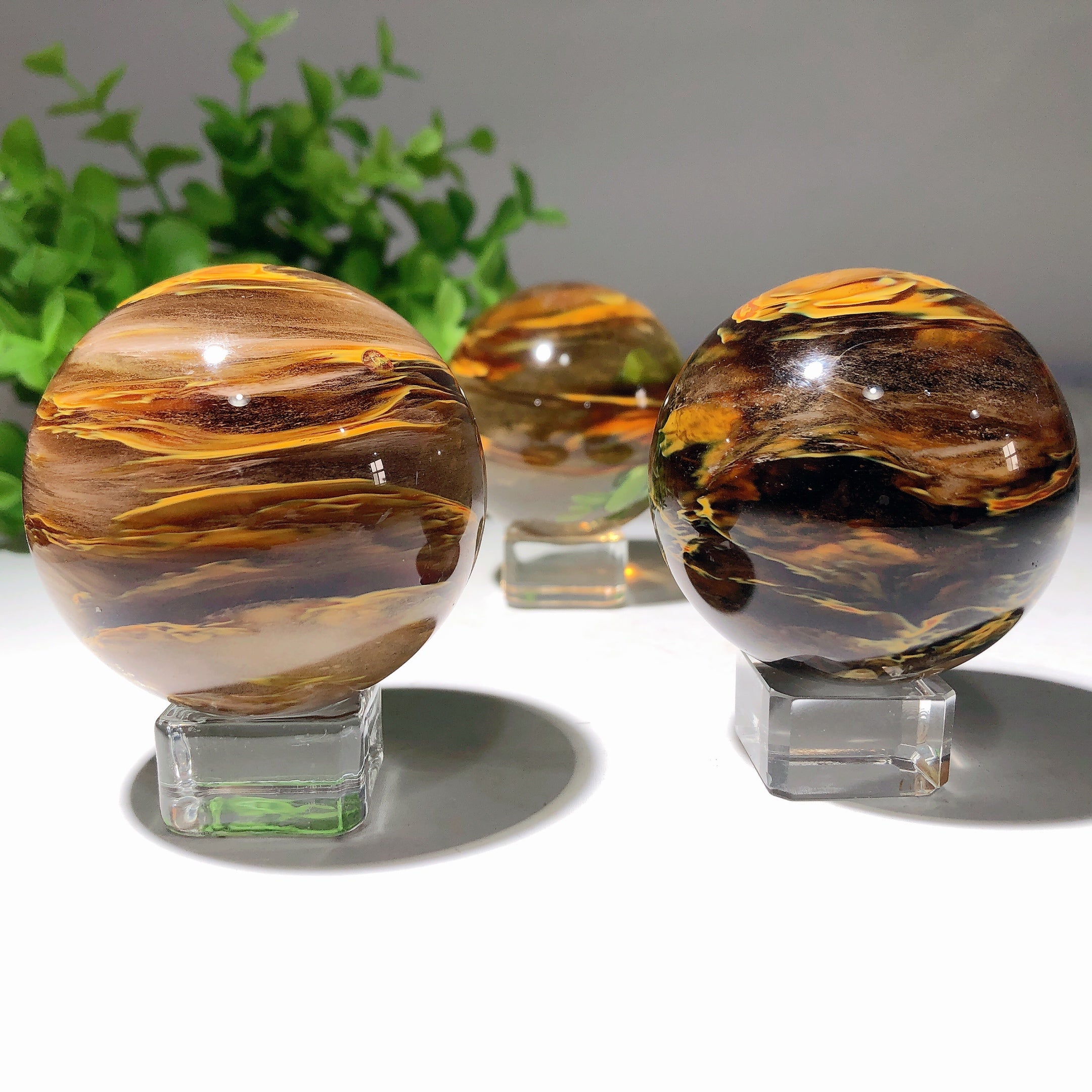 2.05-inch Yellow Tiger Eye Crystal Sphere for Healing
