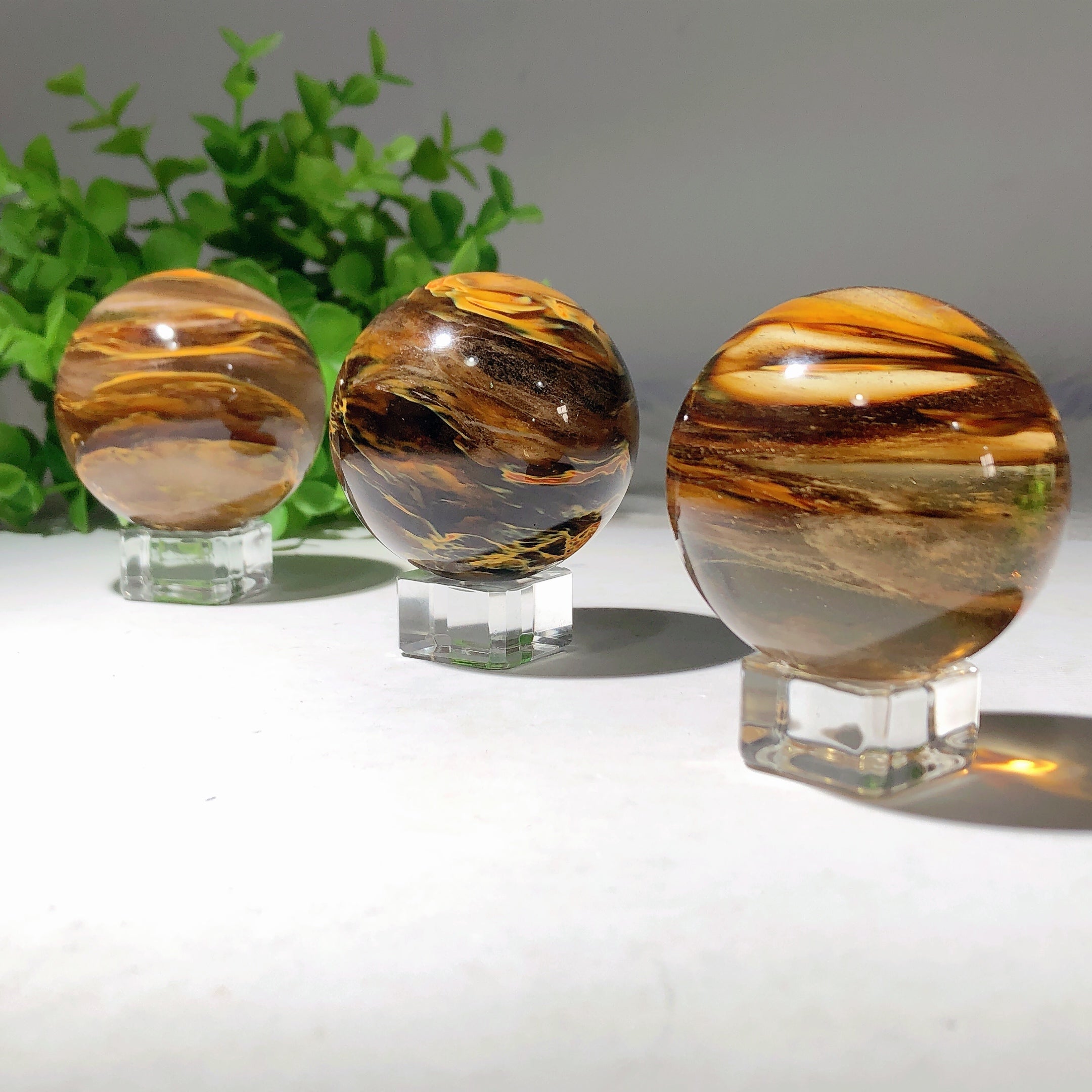 2.05-inch Yellow Tiger Eye Crystal Sphere for Healing